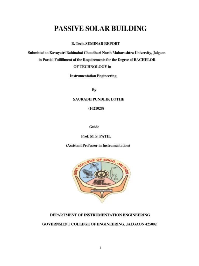 Passive Solar Building | PDF | Hvac | Building Technology