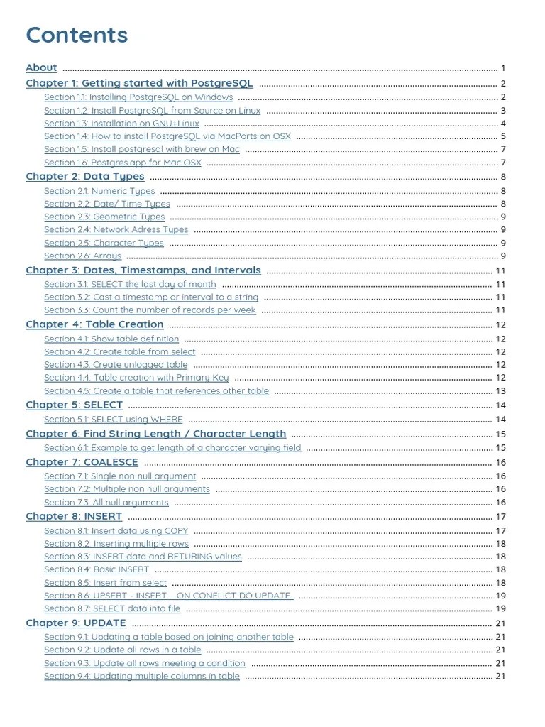 PostgreSQL Notes For Professionals+ | PDF | Postgre Sql | Array Data Type