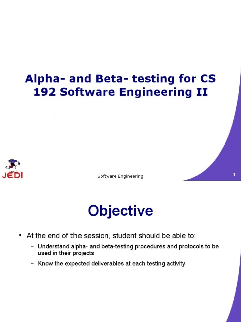 Alpha - And Beta - Testing Lecture | PDF | Software Release Life Cycle | Software Testing