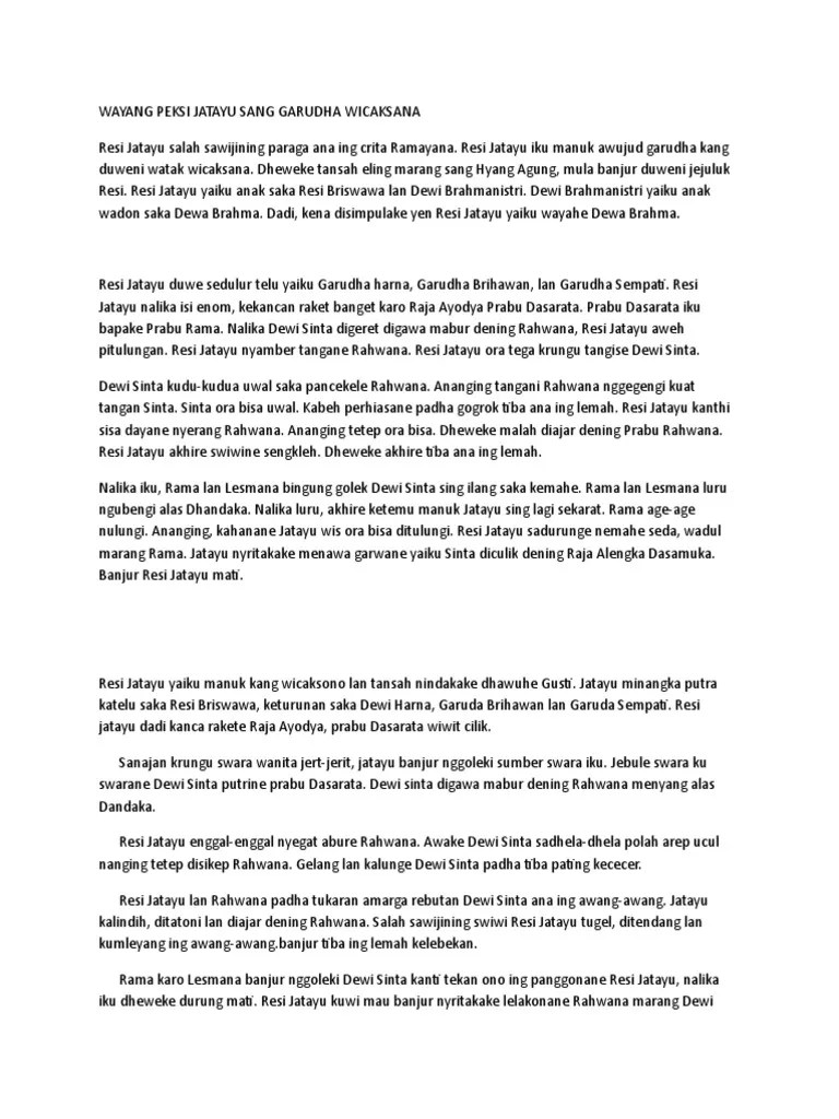 Asal usul wayang kulit di indonesia hingga kini masih diperdebatkan oleh para ahli, dan masih belum ada kesepakatan apakah wayang kulit . Wayang Peksi Ja Wps Office Pdf