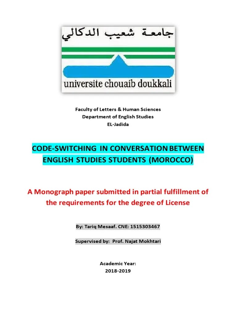 Code Switching In Conversation Between English Studies Students | PDF ...
