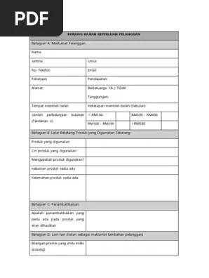 Rbt Tingkatan Borang Kajian Keperluan Pelanggan - Borang Kajian Keperluan Pelanggan Rbt Pdf