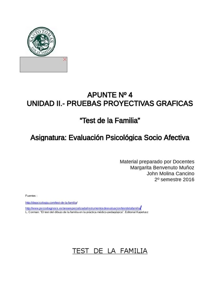 01 Apunte Nº4 Test De La Familia - Docx - 1573045547952 | PDF | Dibujo | Psicoanálisis