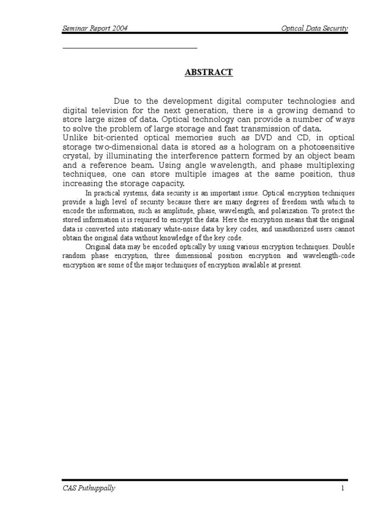 Optical Data Security | PDF | Holography | Diffraction