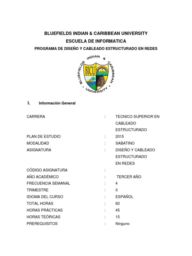 Programa Diseño Y Cableado Estructurado En Redes | PDF | Fibra óptica ...
