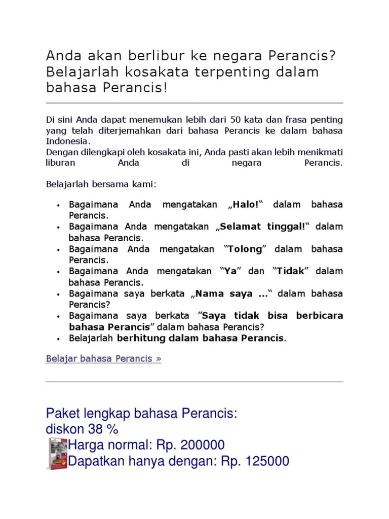 Bahsa Perancis Buat Panduan Studi Baru | PDF