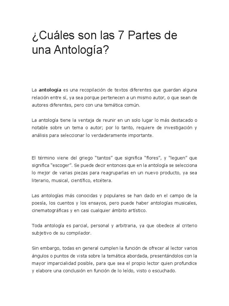 El diseño de por sí creativo es una profesión divertida, incluso lúdica. Cuales Son Las 7 Partes De Una Antologia Pdf Antologias Autor