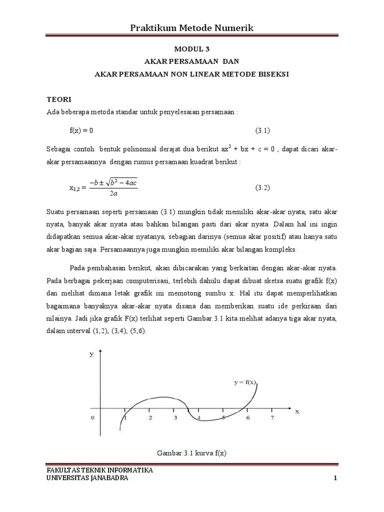 Modul Praktek Metode Numerik | PDF