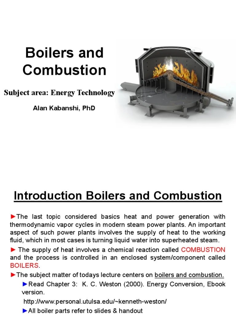 Lecture 4-Combustion And Boilers PDF | PDF | Boiler | Combustion