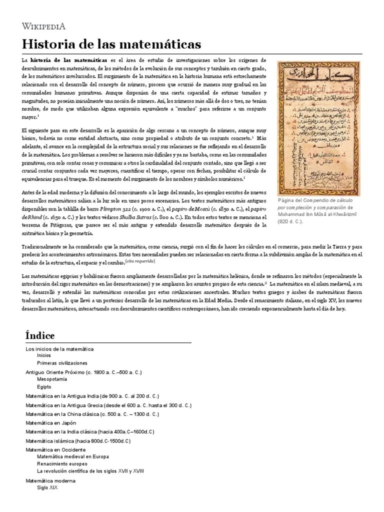 Historia De Las Matemáticas | PDF | Enseñanza De Matemática | Science