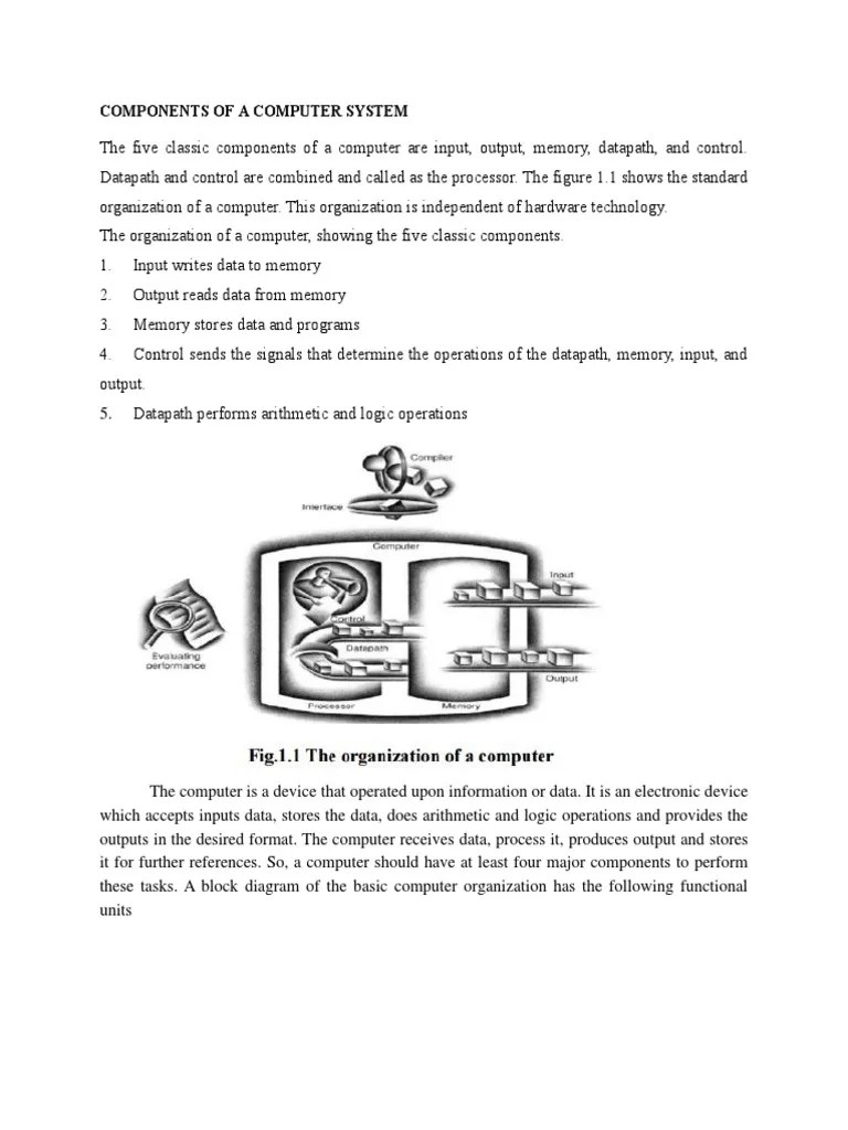 Components Of A Computer | PDF | Computer Data Storage | Input/Output