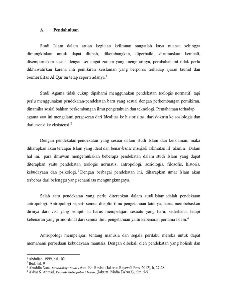 Makalah Pendekatan Kanjeng Antropologi | PDF