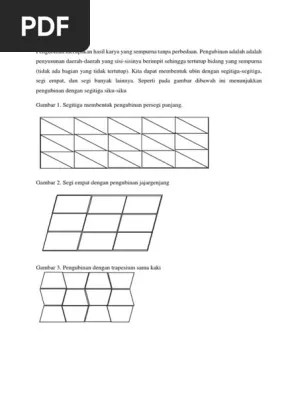 Seorang anak menyusun persegi dari batang lidi dengan mengikuti pola sebagai berikut. Materi Pengubinan Pdf