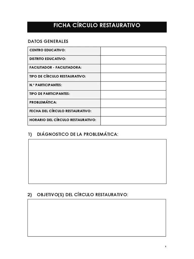Ficha Círculo Restaurativo | PDF
