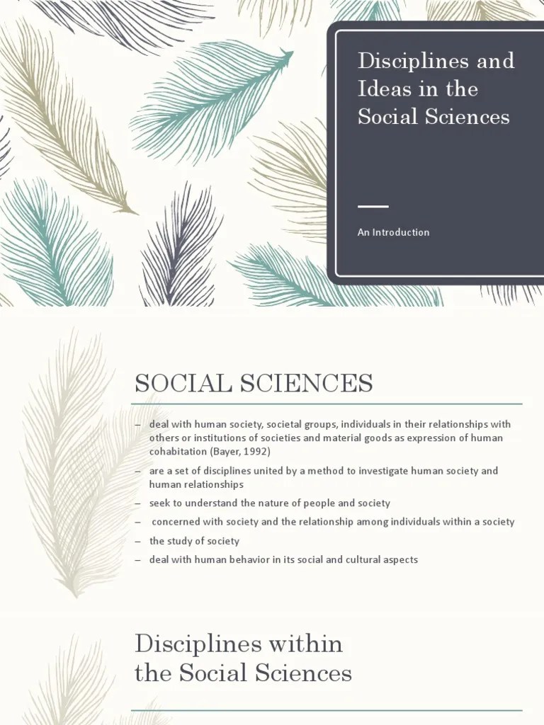 Disciplines And Ideas In The Social Sciences | Social Sciences | Human