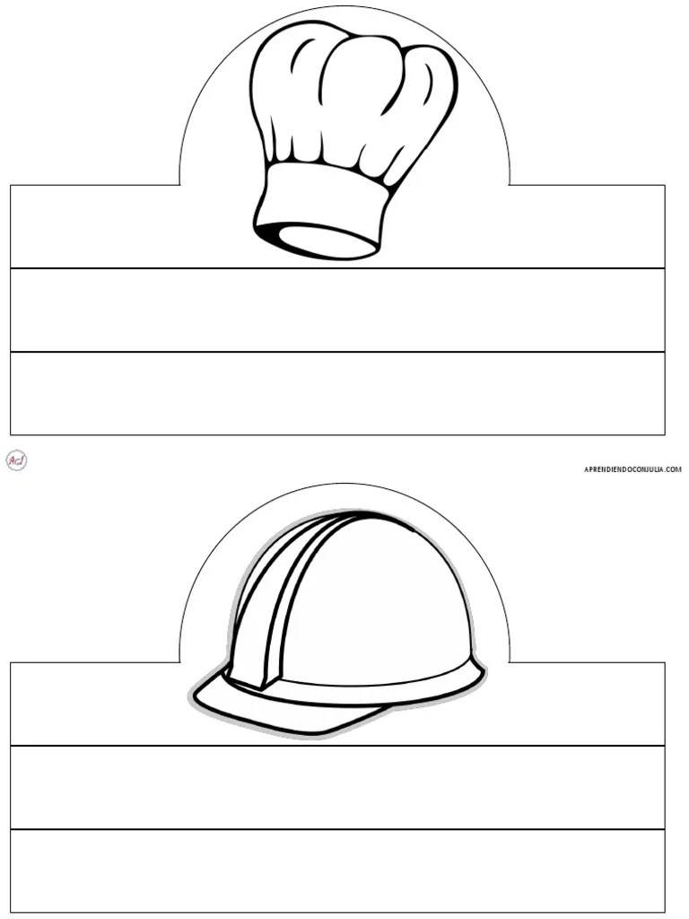 Imágenes de las profesiones para imprimir. Sombreros De Profesiones Para Imprimir Pdf