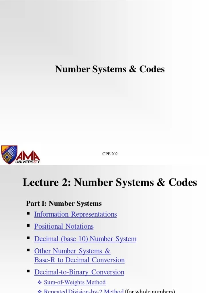 Ch.2 Number Systems And Codes | PDF | Binary Coded Decimal | Multiplication
