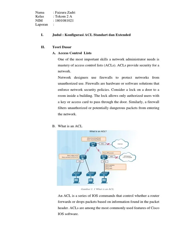 Konfigurasi ACL Standart Dan Extended | PDF | Computer Network ...