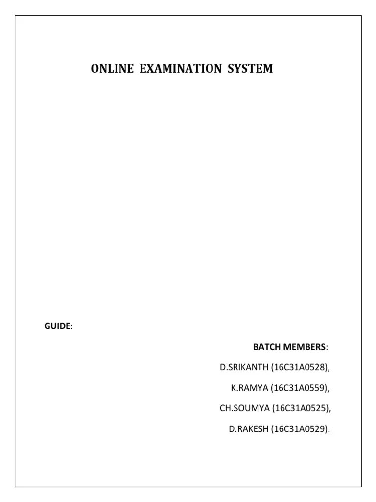 Online Examination System | PDF | Standardized Tests | Test (Assessment)