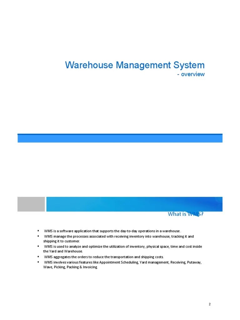 Introduction To Warehouse Management System | PDF | Warehouse | Inventory