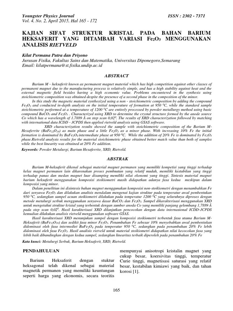 Kajian Sifat Struktur Kristal Pada Bahan (Sent Email) | X Ray  Crystallography | Materials