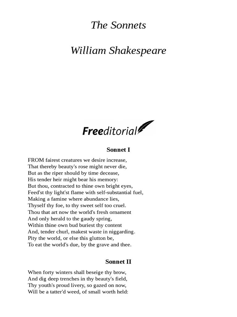 The Sonnets | PDF | Nature | Poetic Form