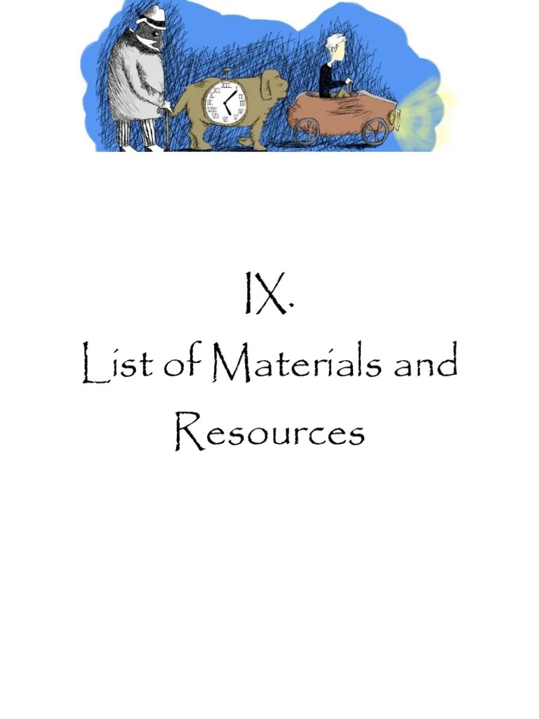 9 - List Of Materials And Resources | PDF