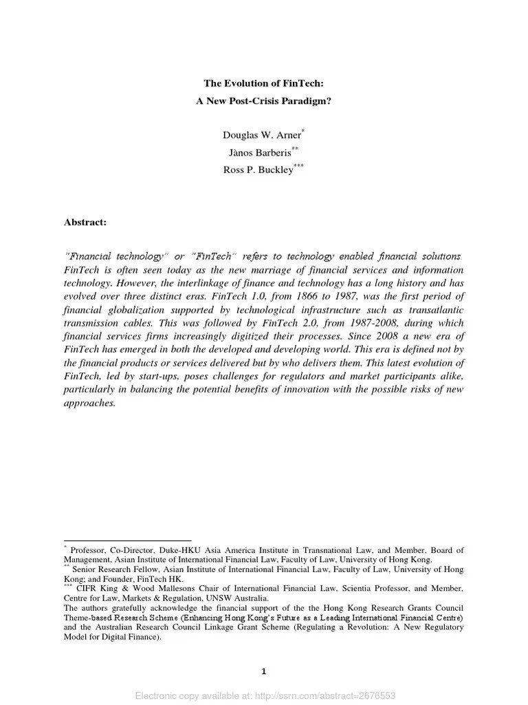 The Evolution Of FinTech | PDF | Financial Technology | Finance & Money Management