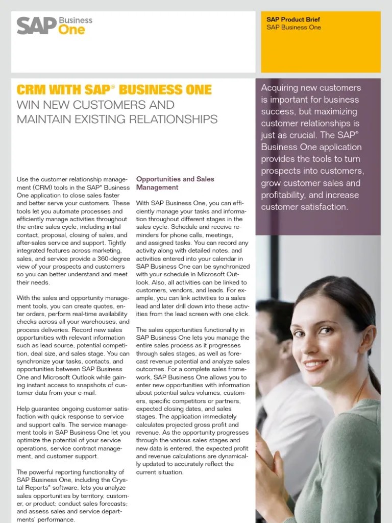 CRM With SAP Business One | PDF | Sap Se | Sales