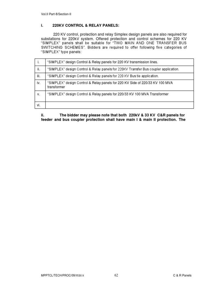 220kv Control Relay Panel | PDF | Fuse (Electrical) | Electrical Wiring