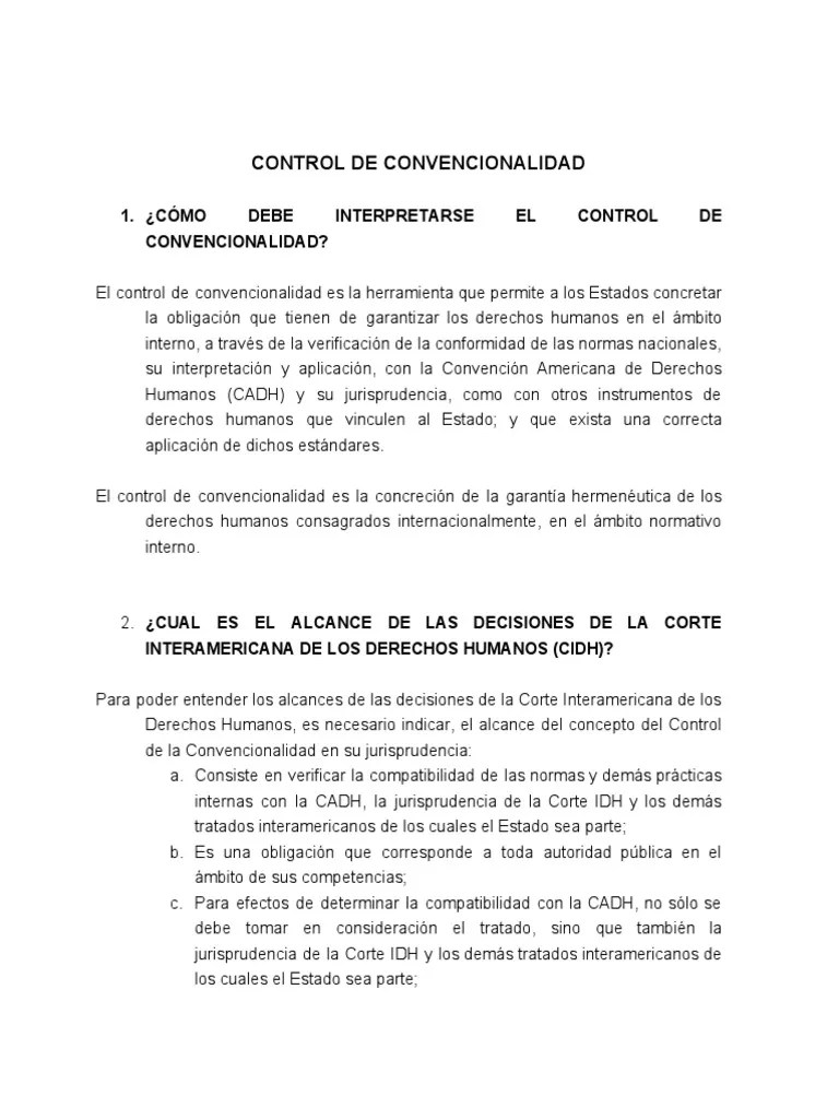 Control De Convencionalidad | PDF | Convenio Europeo De Derechos Humanos | Caso De Ley