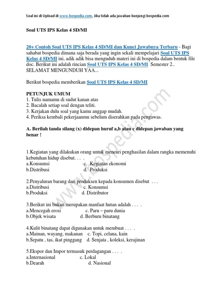 Kongres koperasi indonesia pertama kali dilaksanankan pada tanggal. 20 Contoh Soal Uts Ips Kelas 4 Sd Mi Dan Kunci Jawabnya Pdf