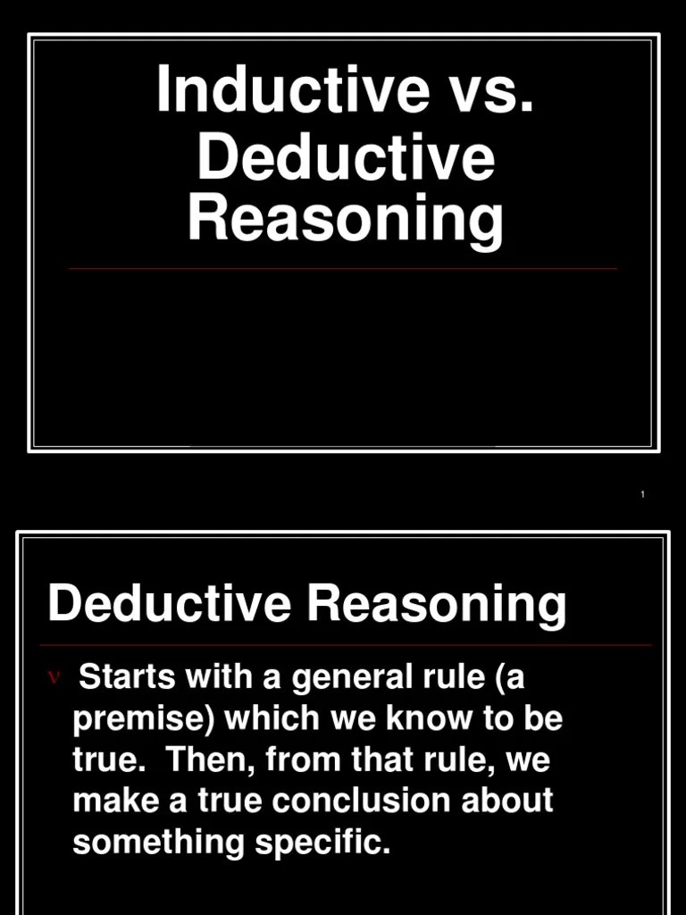 Inductive Vs. Deductive Reasoning | PDF | Deductive Reasoning | Argument