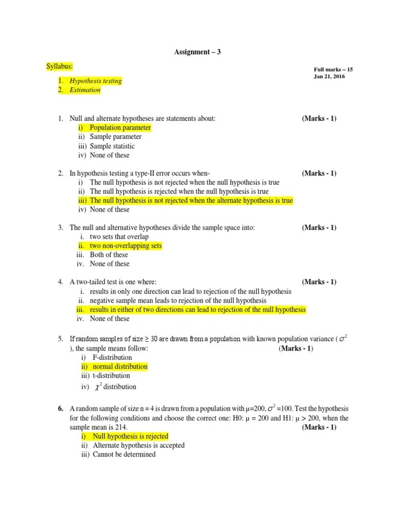 Assignment - 3 | PDF | Confidence Interval | Null Hypothesis