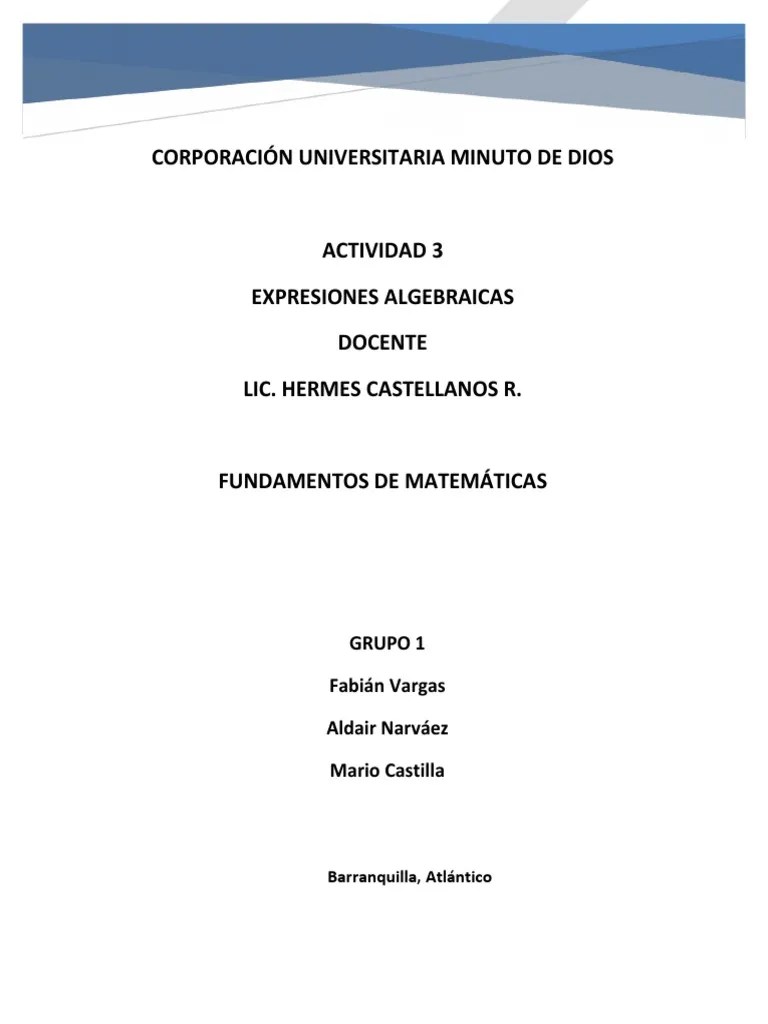 Expresiones Algebraicas | PDF