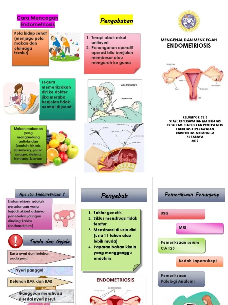 Endometriosis adalah kondisi ketika jaringan yang membentuk lapisan dalam dinding rahim tumbuh di luar rahim. Leaflet Endometriosis Pdf