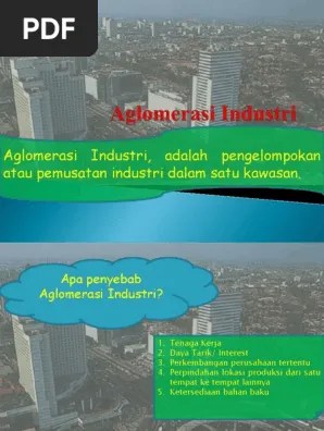 Aglomerasi Industri | PDF