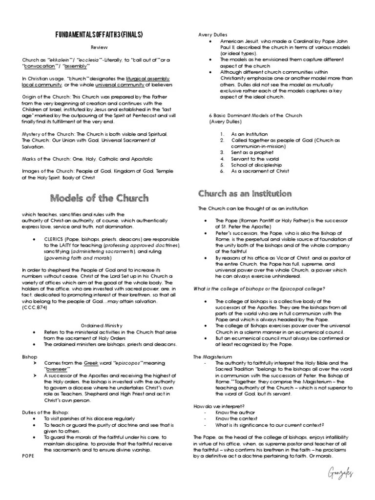 Fundamentals Of Faith | PDF | Confession (Religion) | Confirmation