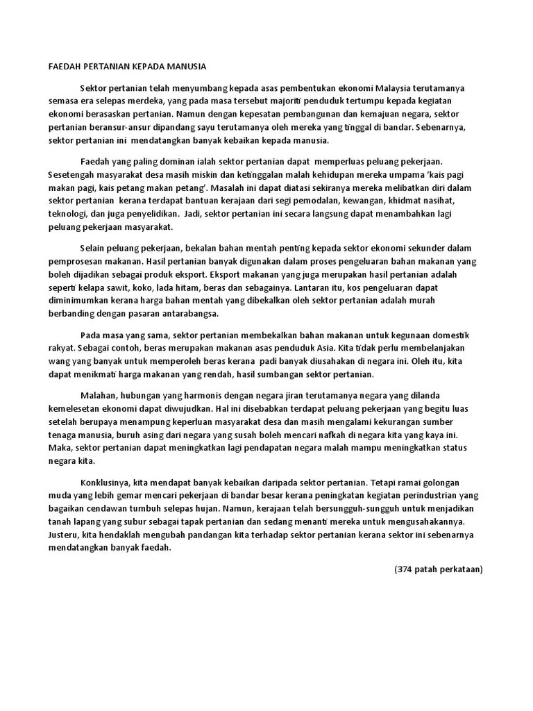 Kais pagi makan pagi, kais petang makan petang. Faedah Pertanian Pdf
