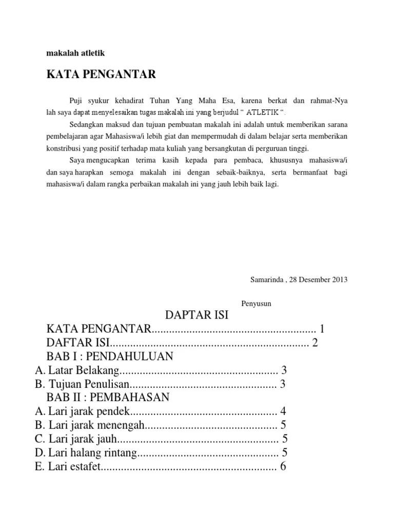 Makalah Atletik Lari | PDF