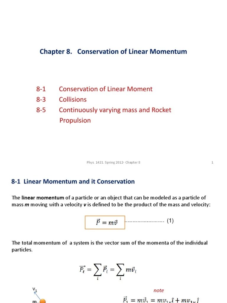 Chapter 08 | PDF | Collision | Momentum