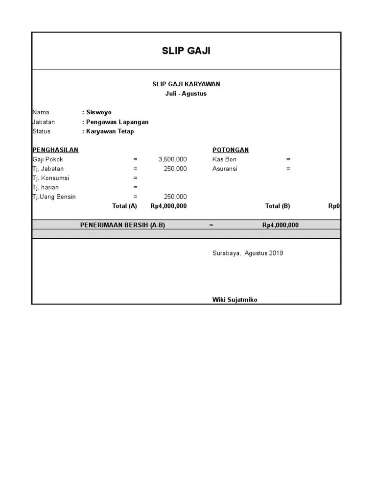 Jual cetak payrol slip gaji kertas carbonize 3ply confidential . Contoh Slip Gaji Pt Cahaya Berkah Pdf