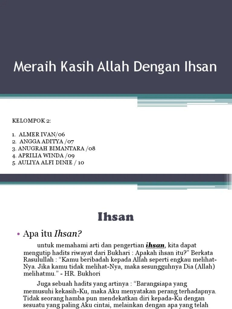 Meraih Kasih Allah Dengan Ihsan | PDF