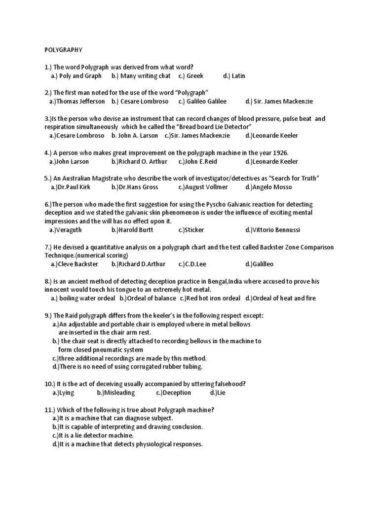 POLYGRAPHY | PDF | Polygraph | Deception
