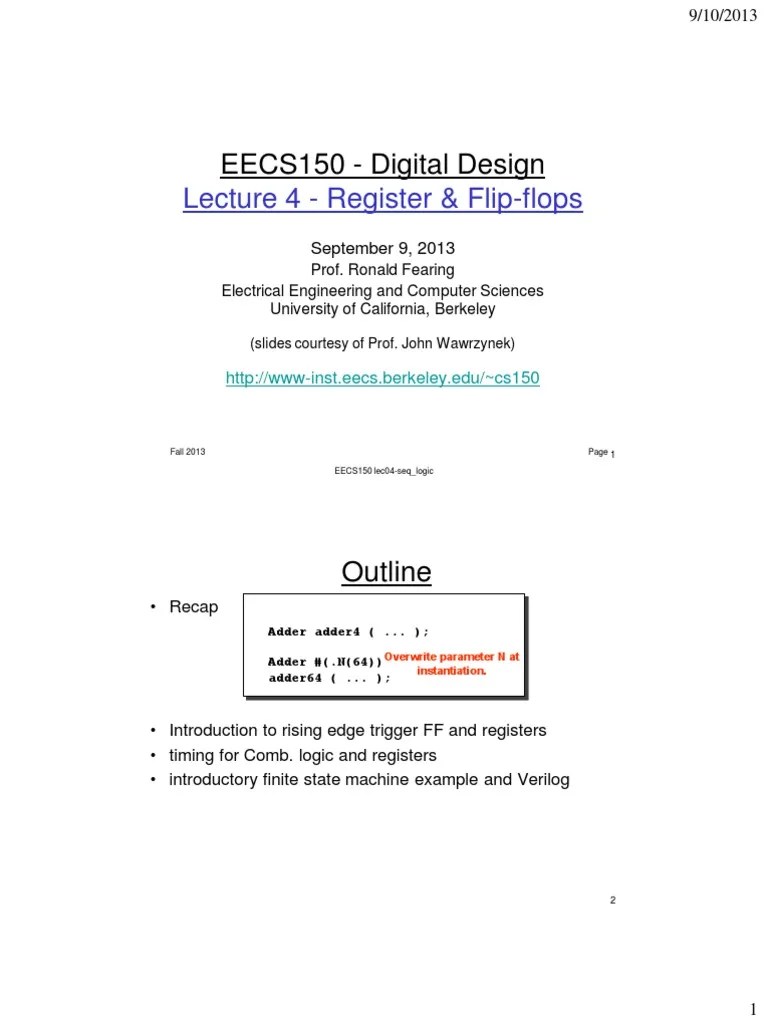 Lec04 Seq Logic | PDF | Digital Electronics | Electronic Circuits
