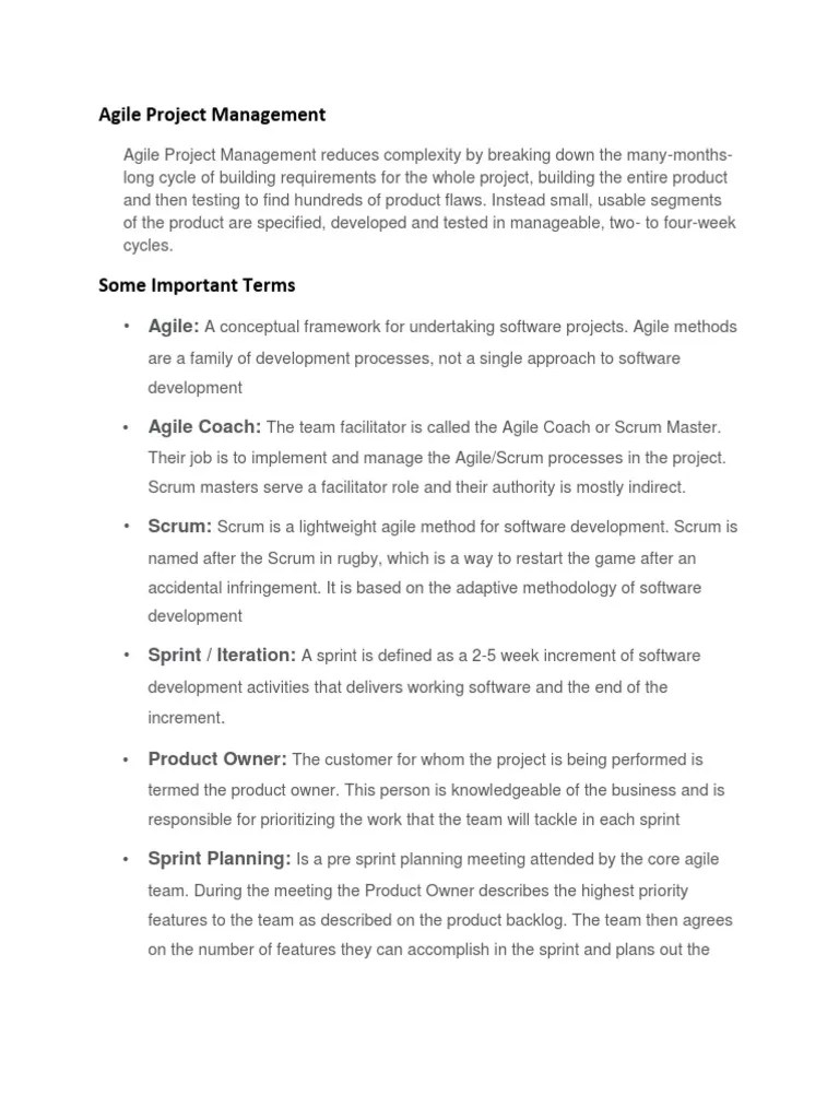 Agile Summary | PDF | Scrum (Software Development) | Agile Software ...