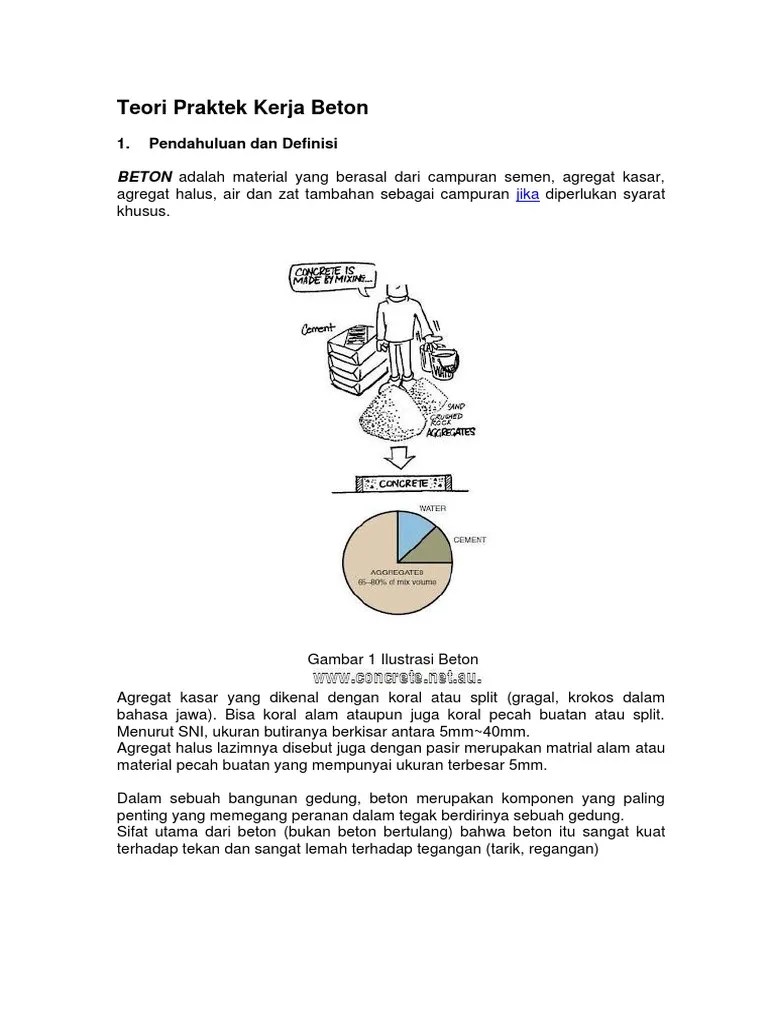 Teori Praktek Kerja Beton | PDF