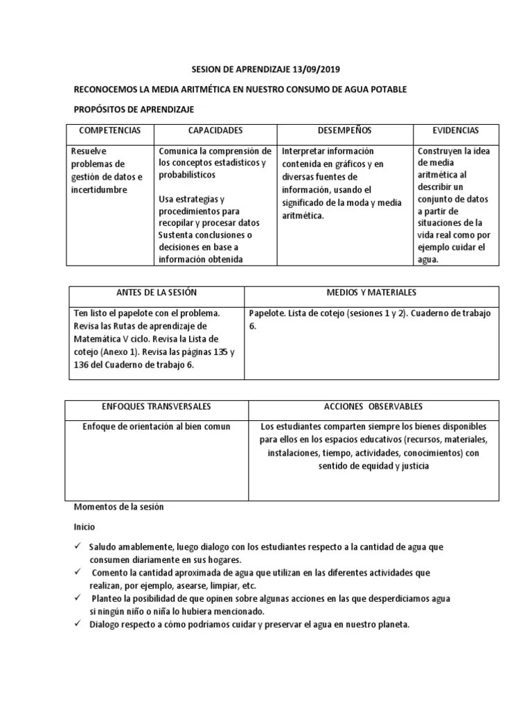 Sesion De Aprendizaje Sexto Grado | PDF | Aritmética | Aprendizaje
