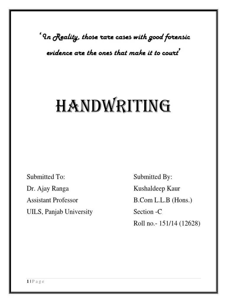 Handwriting Forensics | PDF | Forensic Science | Test (Assessment)