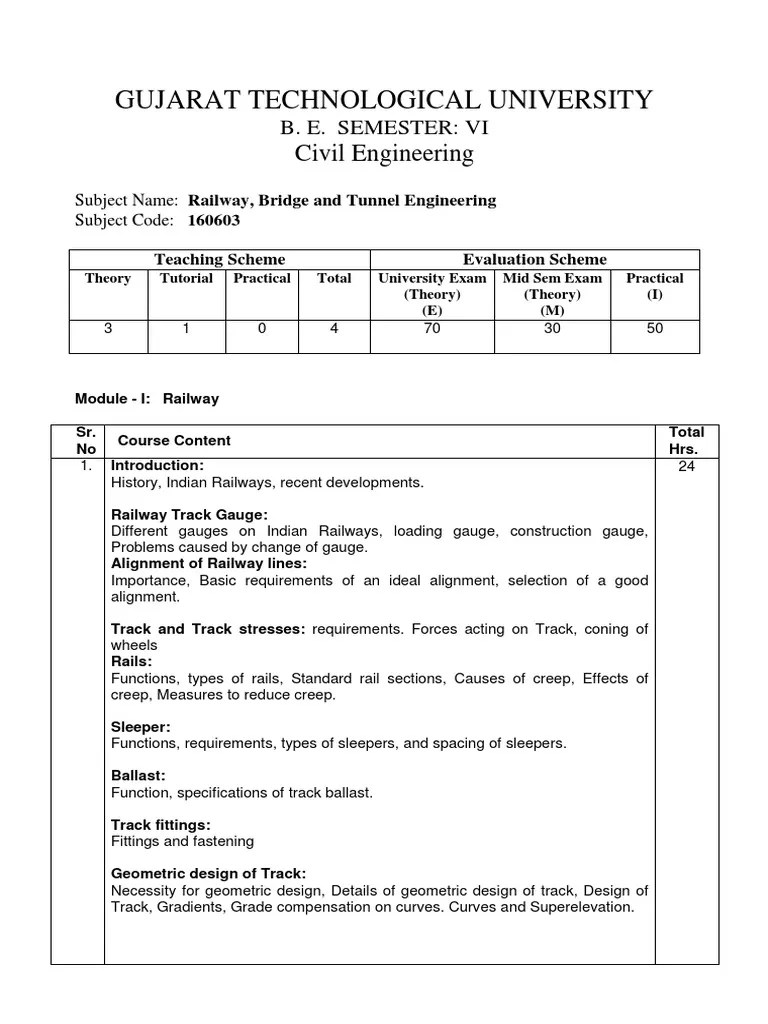 Railway, Bridge And Tunnel Engineering | PDF | Track (Rail Transport) | Rail Transport